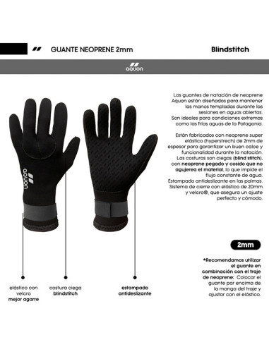 Guantes de neoprene Aquon 2mm (con Spandex)